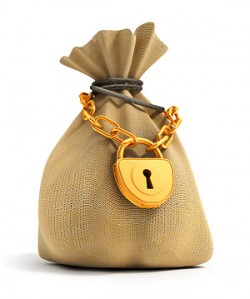Full sack locked by gold lock