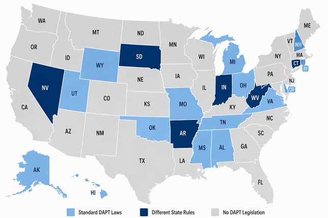 Map of 2026 DAPT States and Rules