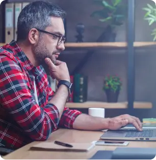 Man using laptop