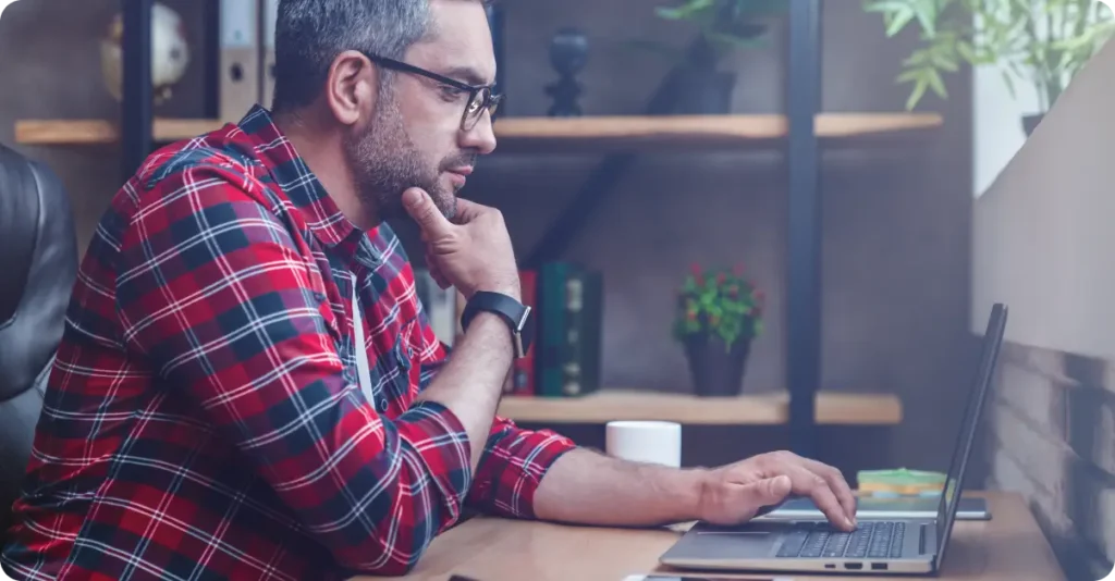 Man using laptop