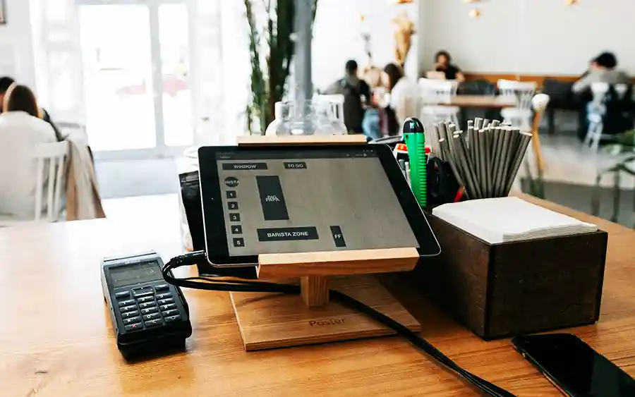 small business counter with console