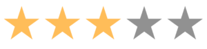 Three gold stars out of five